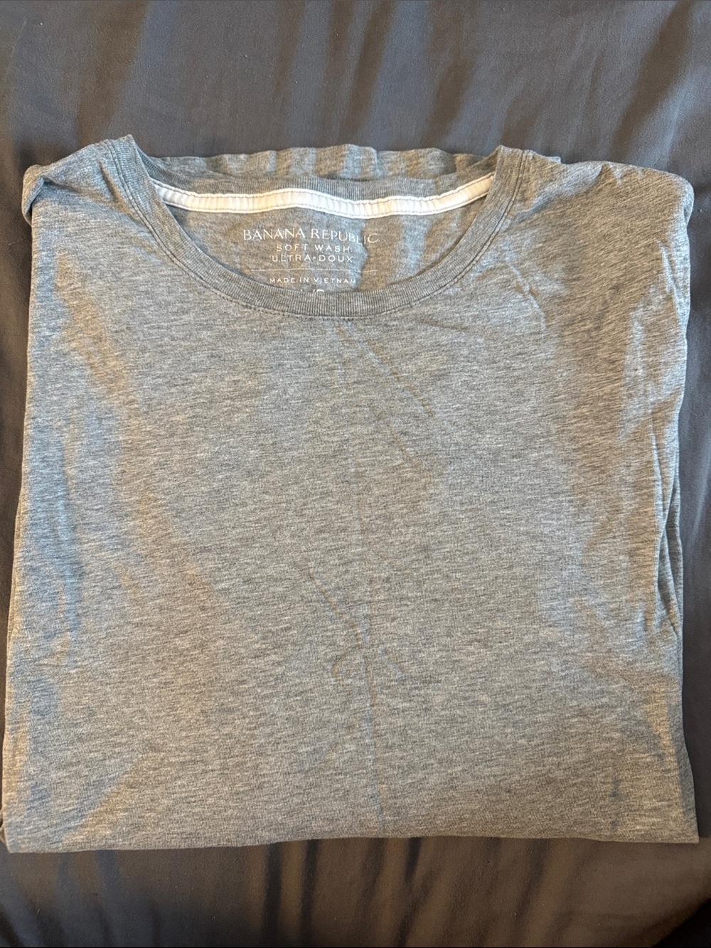 Banana Republic Men's Short Sleeve Crew Neck long sleeved Shirt - Light Gray
